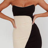 Regent Strapless Maxi Dress Black/Beige