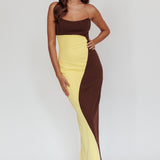Regent Strapless Maxi Dress Cedar Yellow