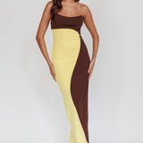 Regent Strapless Maxi Dress Cedar Yellow
