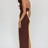 Regent Strapless Maxi Dress Cedar Yellow