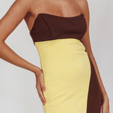 Regent Strapless Maxi Dress Cedar Yellow