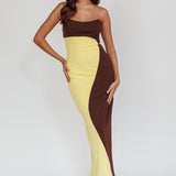 Regent Strapless Maxi Dress Cedar Yellow