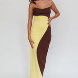 Regent Strapless Maxi Dress Cedar Yellow