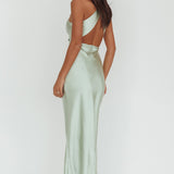 Moonlight Mirage Criss-Cross Back Maxi Dress Pistachio