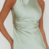 Moonlight Mirage Criss-Cross Back Maxi Dress Pistachio
