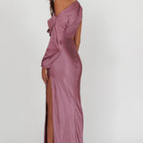 See You Again One Sleeve Maxi Dress Grape