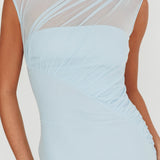 Passion Mesh Sleeveless Maxi Dress Blue