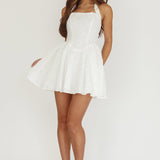 Rune Halterneck Mini Dress Applique White
