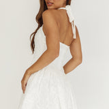 Rune Halterneck Mini Dress Applique White