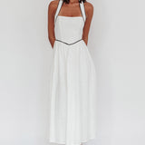 Rune Backless Maxi Dress White