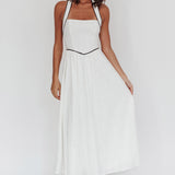 Rune Backless Maxi Dress White