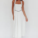 Rune Backless Maxi Dress White