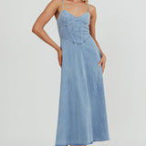 Comet A-Line Midi Dress Light Denim