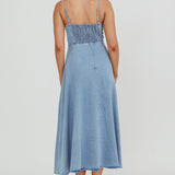 Comet A-Line Midi Dress Light Denim