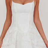 Endearing Embroidered Mesh Mini Dress White