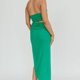 Somebody Cut-Out Halter Neck Midi Dress Green