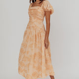 Telma Puff Sleeves Midi Dress Blush