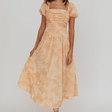 Telma Puff Sleeves Midi Dress Blush