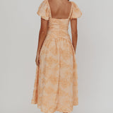 Telma Puff Sleeves Midi Dress Blush
