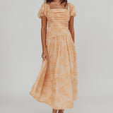 Telma Puff Sleeves Midi Dress Blush