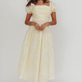 Telma Puff Sleeves Midi Dress Butter