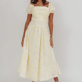 Telma Puff Sleeves Midi Dress Butter