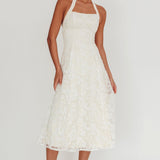 Elliott A-Line Halter Neck Midi Dress White