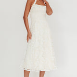 Elliott A-Line Halter Neck Midi Dress White