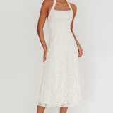 Elliott A-Line Halter Neck Midi Dress White