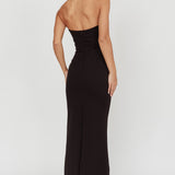 Lilliana Strapless Lace Maxi Dress Black