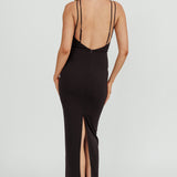 Feels Good Backless Bodycon Maxi Dress Black