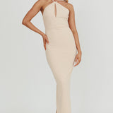 Feels Good Backless Bodycon Maxi Dress Cream