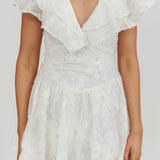 Garden Of Eden Ruffle Mini Dress White