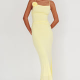 Ignite Rosette Backless Maxi Dress Lemon