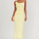 Ignite Rosette Backless Maxi Dress Lemon