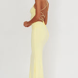 Ignite Rosette Backless Maxi Dress Lemon