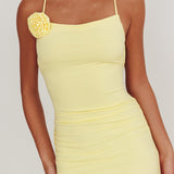 Ignite Rosette Backless Maxi Dress Lemon