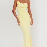 Ignite Rosette Backless Maxi Dress Lemon