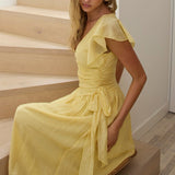 Elsewhere Waist Bows Maxi Dress Banana