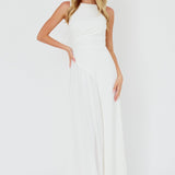Ibis Pleat Detail Maxi Dress Off White