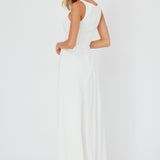 Ibis Pleat Detail Maxi Dress Off White