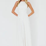 Ibis Pleat Detail Maxi Dress Off White