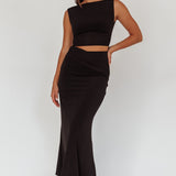 Costa Cut-Out Waist Maxi Dress Black