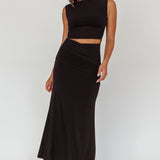 Costa Cut-Out Waist Maxi Dress Black
