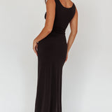 Costa Cut-Out Waist Maxi Dress Black