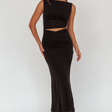 Costa Cut-Out Waist Maxi Dress Black