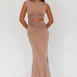 Costa Cut-Out Waist Maxi Dress Ecru