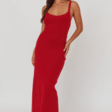 Fall Moon Cut-Out Back Maxi Dress Cherry