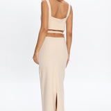 Fall Moon Cut-Out Back Maxi Dress Ivory