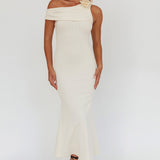 Mazon One-Shoulder Knit Maxi Dress Butter